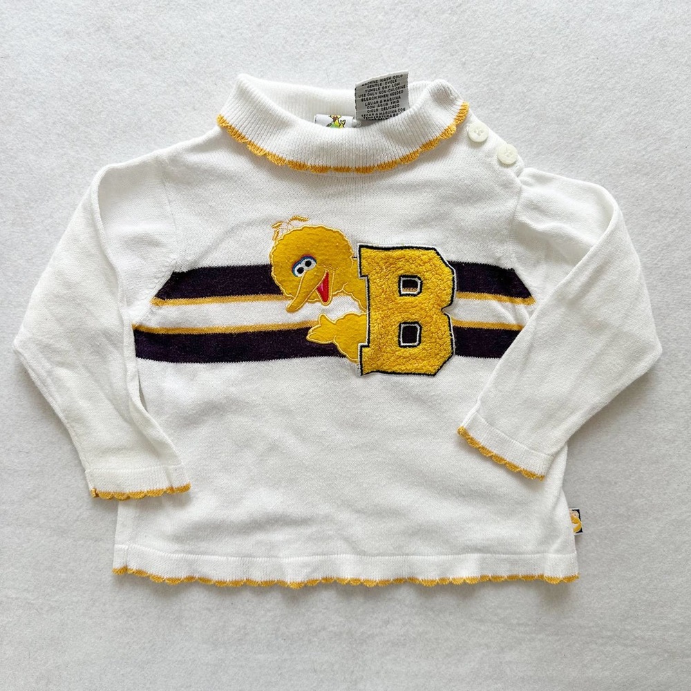 Vintage Sesame Street Big Bird Turtleneck Lightweight Sweater